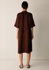 Silk Twill Band Collar Shirtdress