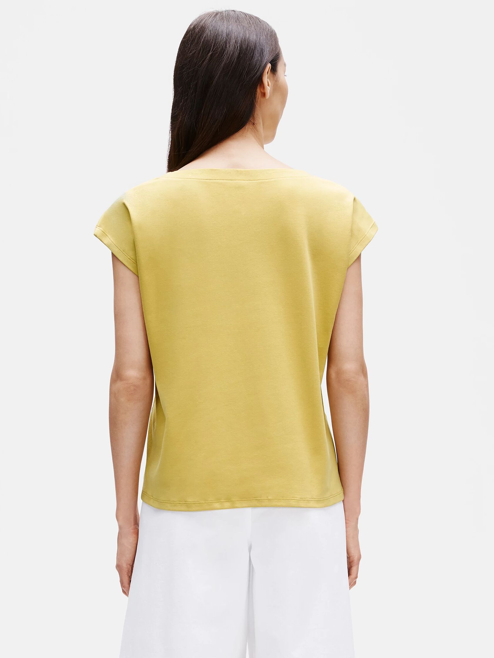 Organic Cotton Interlock Bateau Neck Top