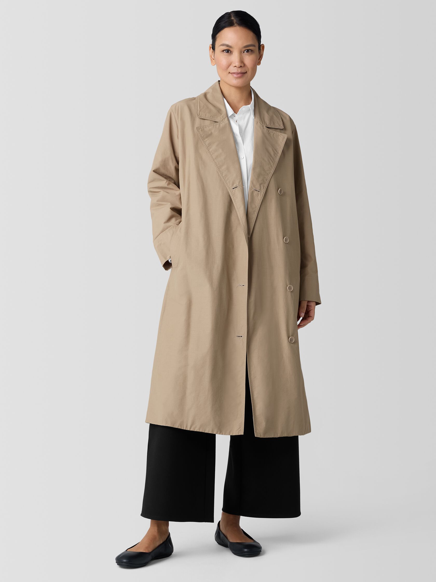 Light Cotton Nylon Trench Coat
