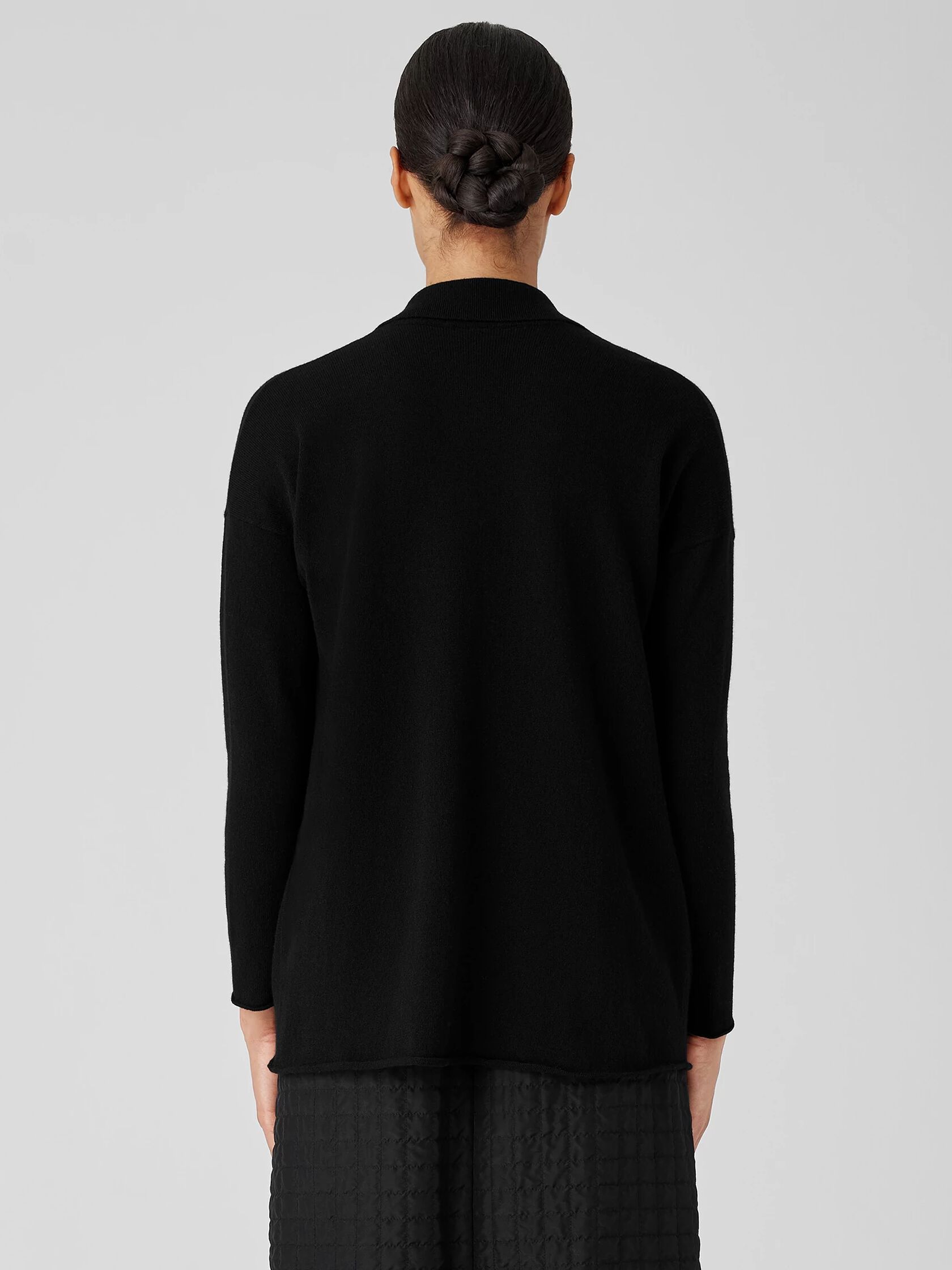 Italian Cashmere Notch Collar Cardigan