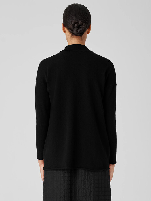 Italian Cashmere Notch Collar Cardigan