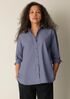 Striped Organic Cotton Poplin Classic Collar Shirt