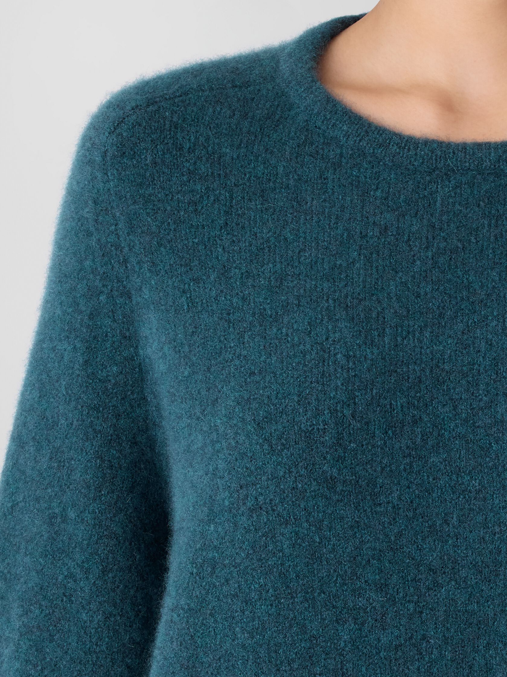 Cashmere Silk Boucle Bliss Crew Neck Long Top