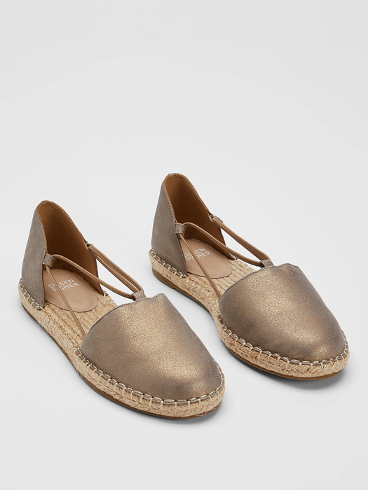 Lee Metallic Suede Espadrille Flat