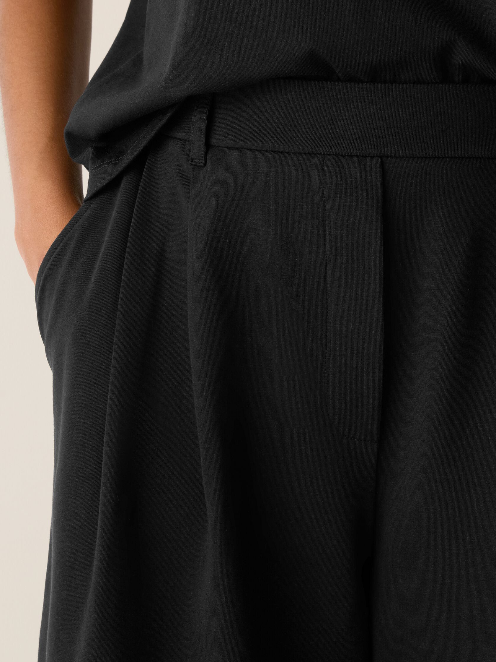 Pima Cotton Stretch Jersey Wide-Leg Pant