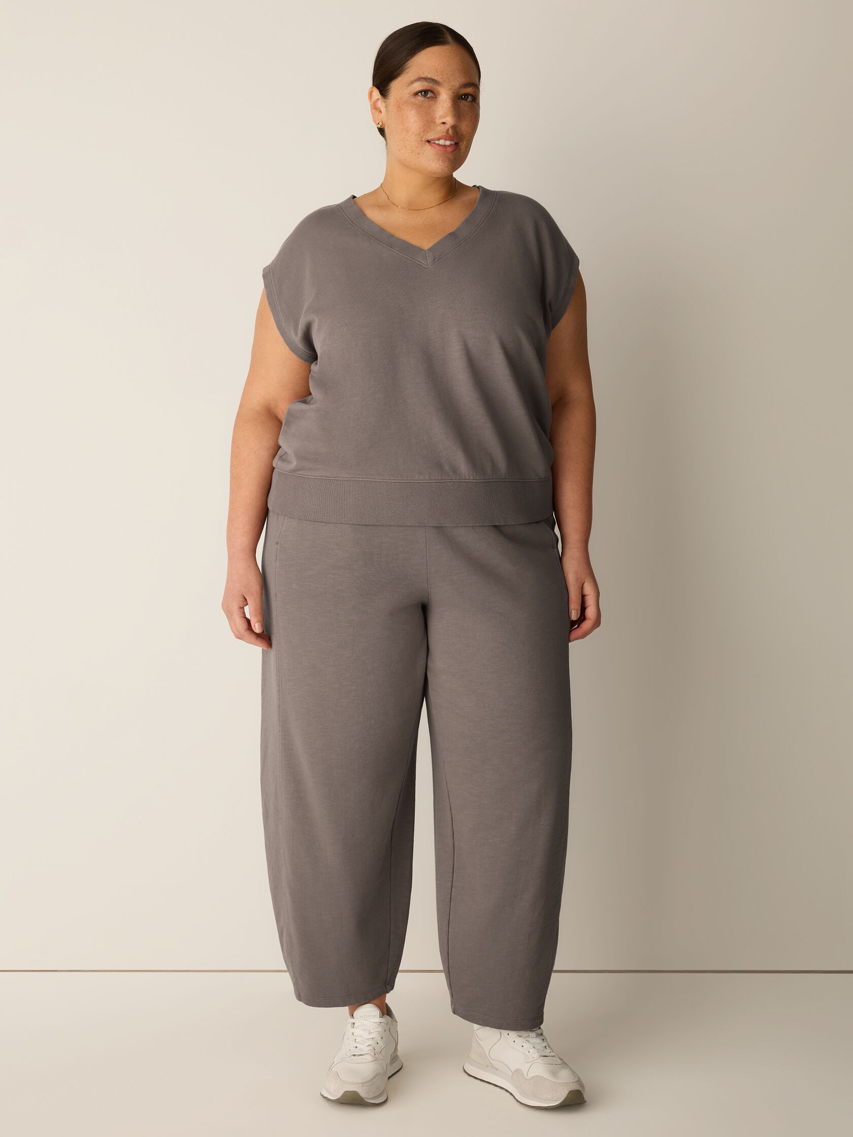 Garment-Dyed Organic Cotton Terry Lantern Pant