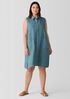 Washed Organic Linen Délavé Sleeveless Shirtdress