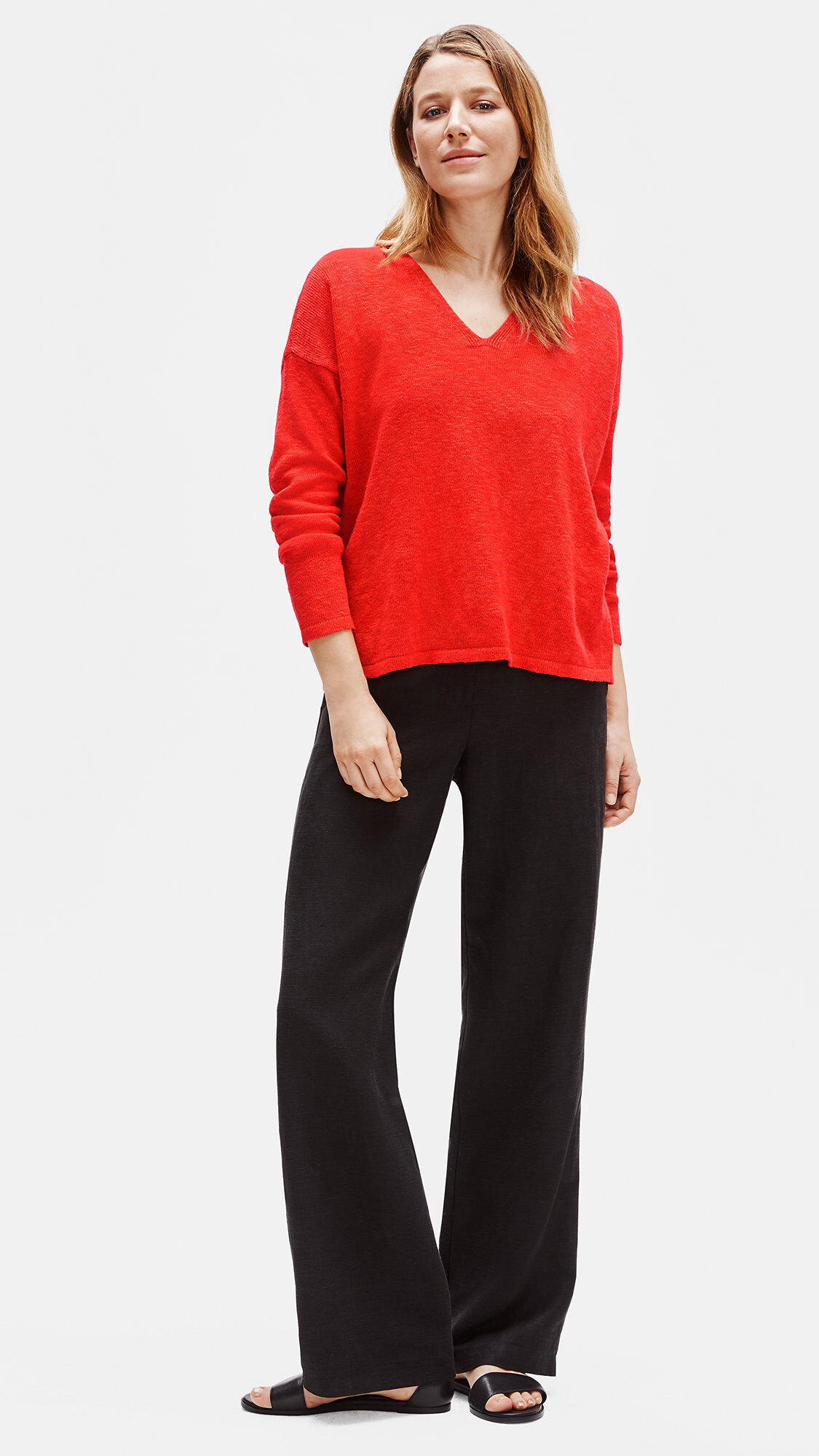 Organic Cotton Linen Slub Box-Top