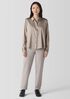 Stretch Silk Charmeuse Classic Collar Shirt