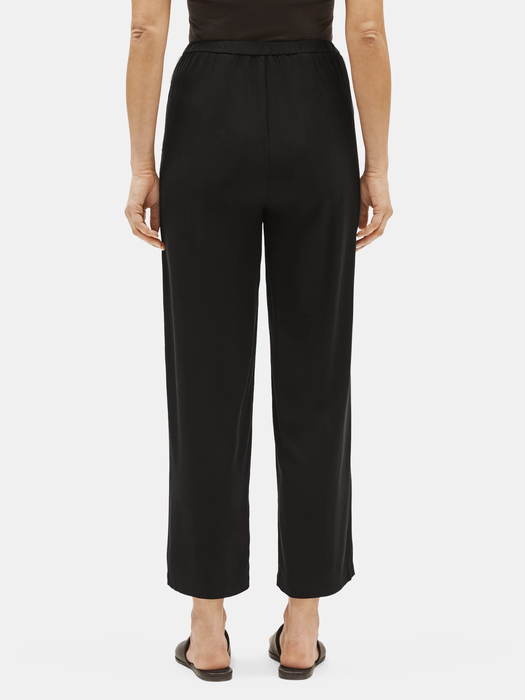 System Silk Georgette Straight Ankle Pant