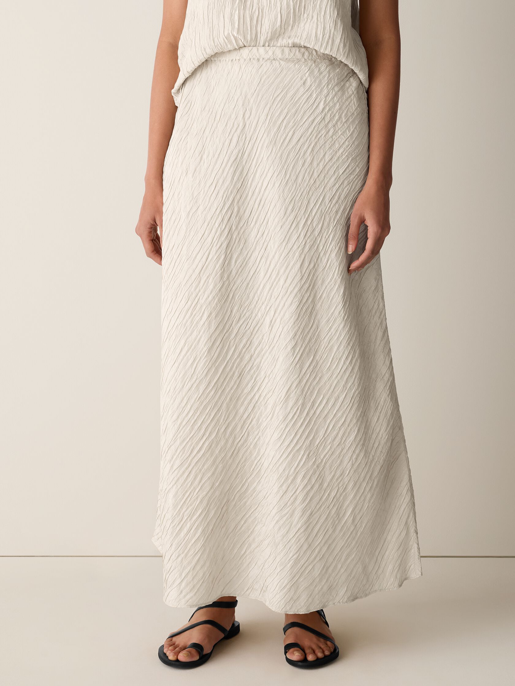 Textured Silk Jacquard Bias Skirt