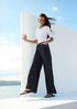 Cotton Indigo Knit Denim Wide-Leg Pant