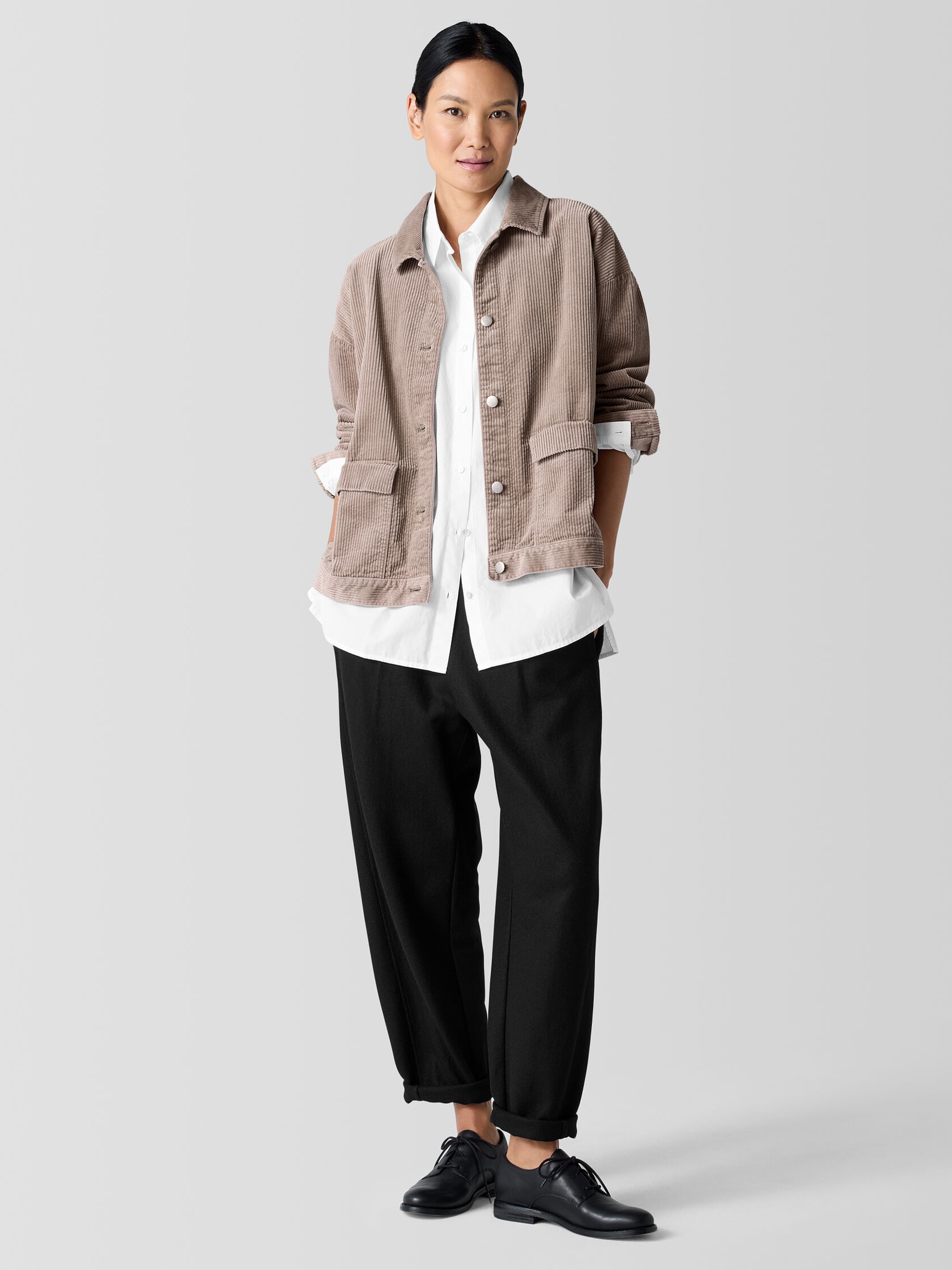 Organic Cotton Corduroy Classic Collar Jacket