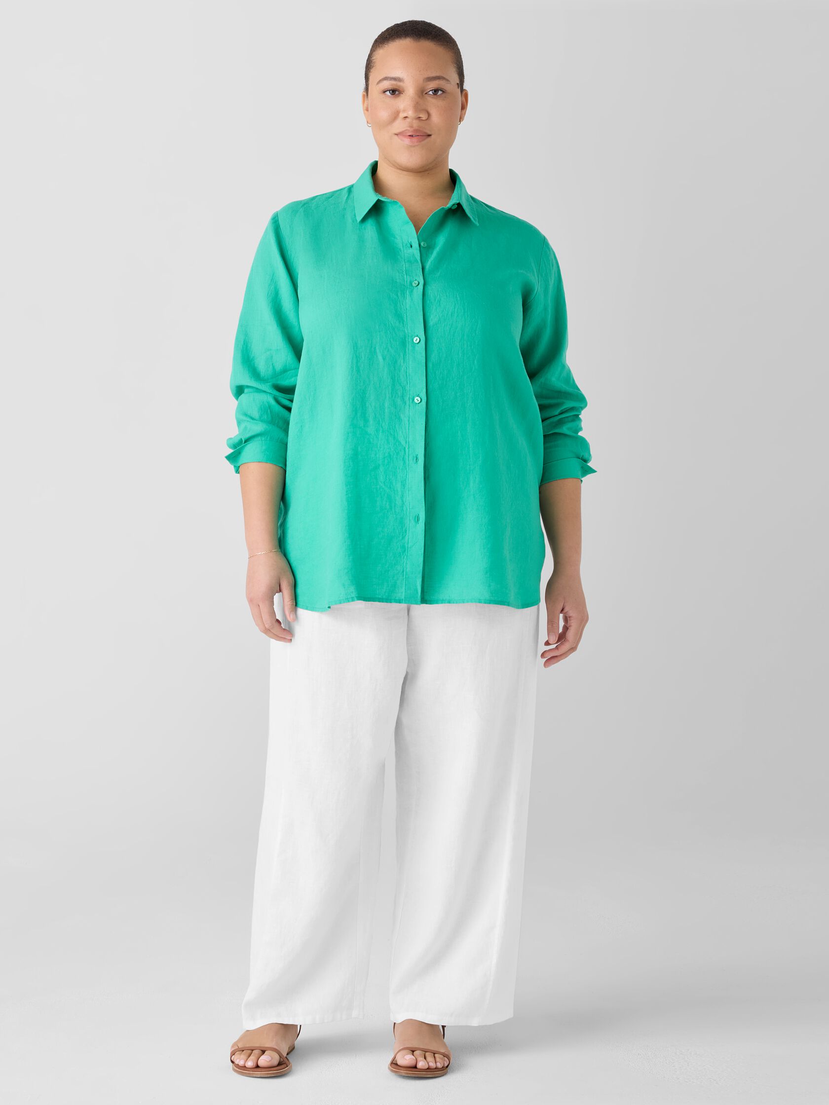 Organic Handkerchief Linen Classic Collar Shirt