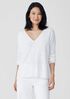 Organic Linen Cotton Slub V-Neck Top