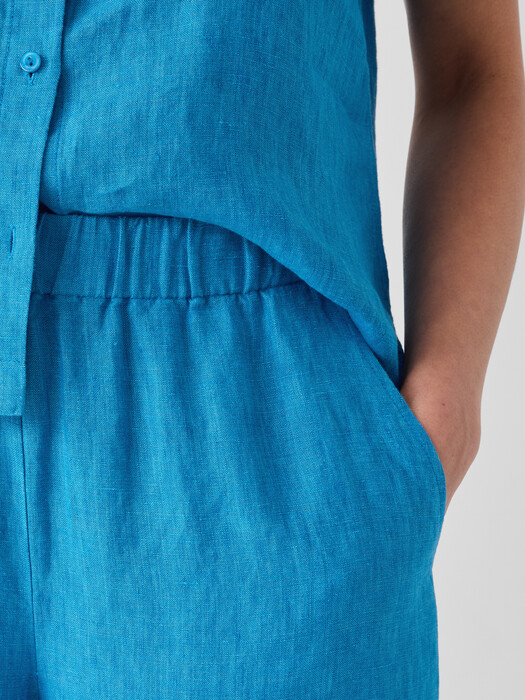 Washed Organic Linen Délavé Wide-Leg Pant