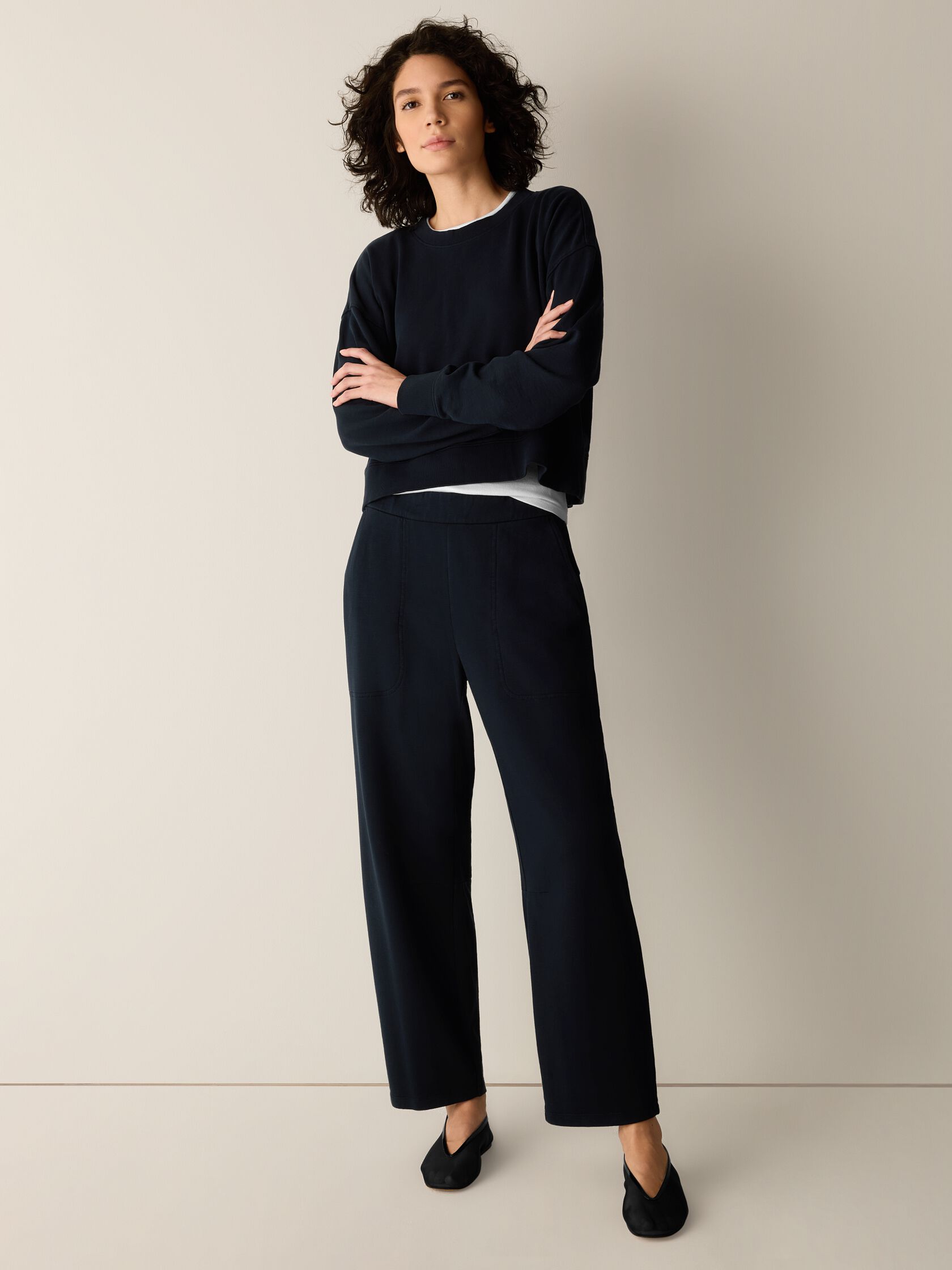 Garment-Dyed Organic Cotton Terry Arch Pant