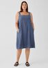 Airy Organic Cotton Twill Square Neck Dress