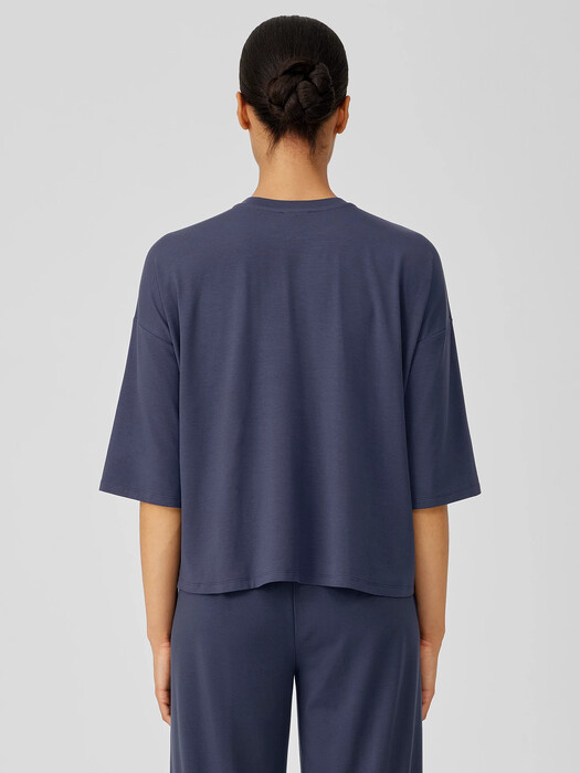 Fine Jersey Column-Sleeve Top