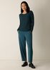 Bubble Jacquard Round Neck Top