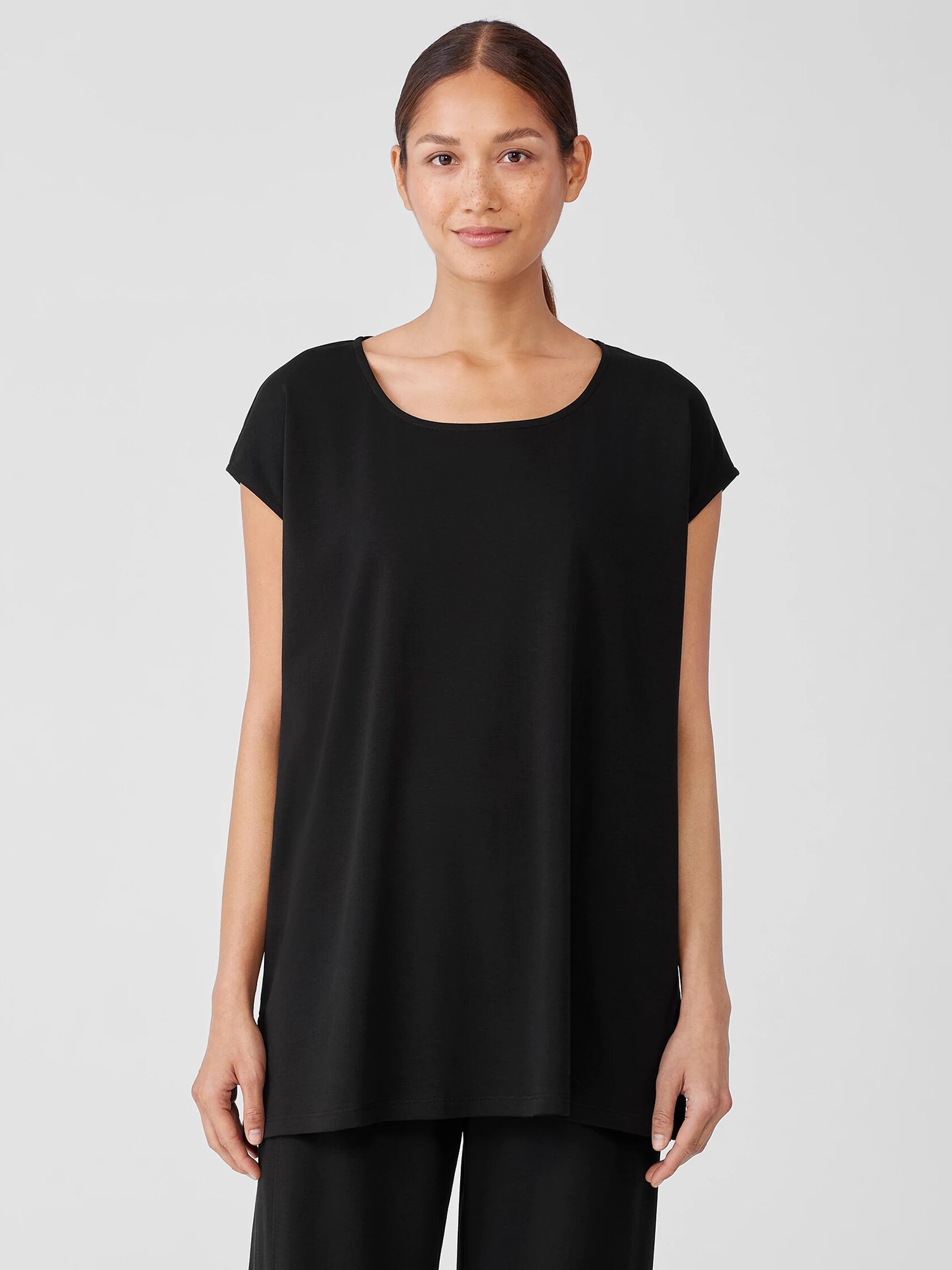 Organic Cotton Interlock Scoop Neck Sleep Tee