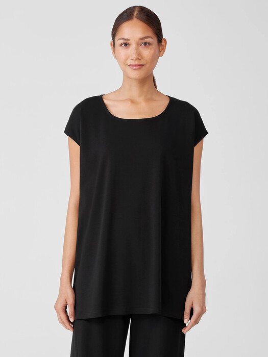 Organic Cotton Interlock Scoop Neck Sleep Tee