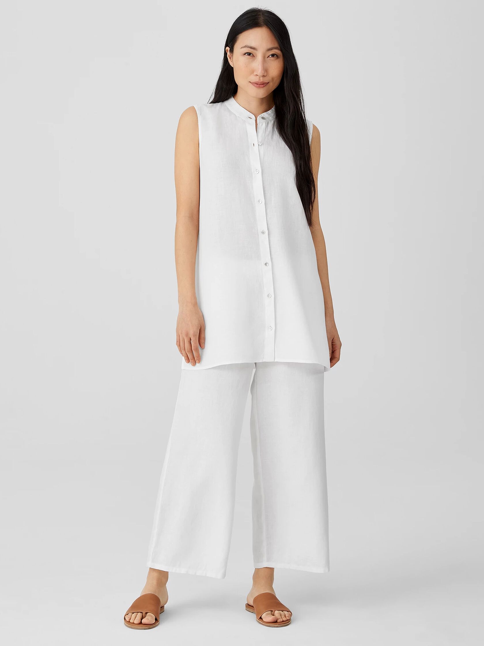 Organic Handkerchief Linen Sleeveless Shirt
