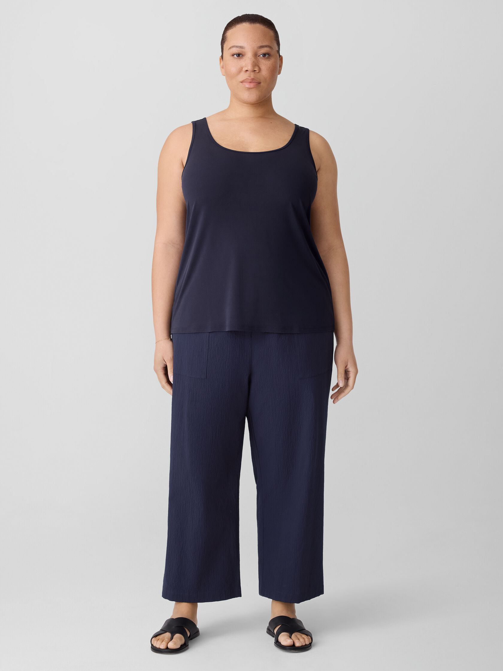 Organic Cotton Pucker Straight Pant