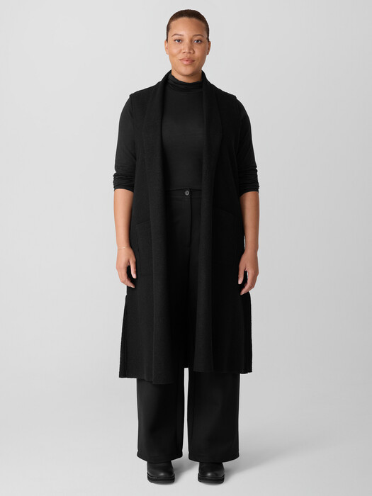 Lightweight Boiled Wool Shawl Collar Vest in Regenerative Wool