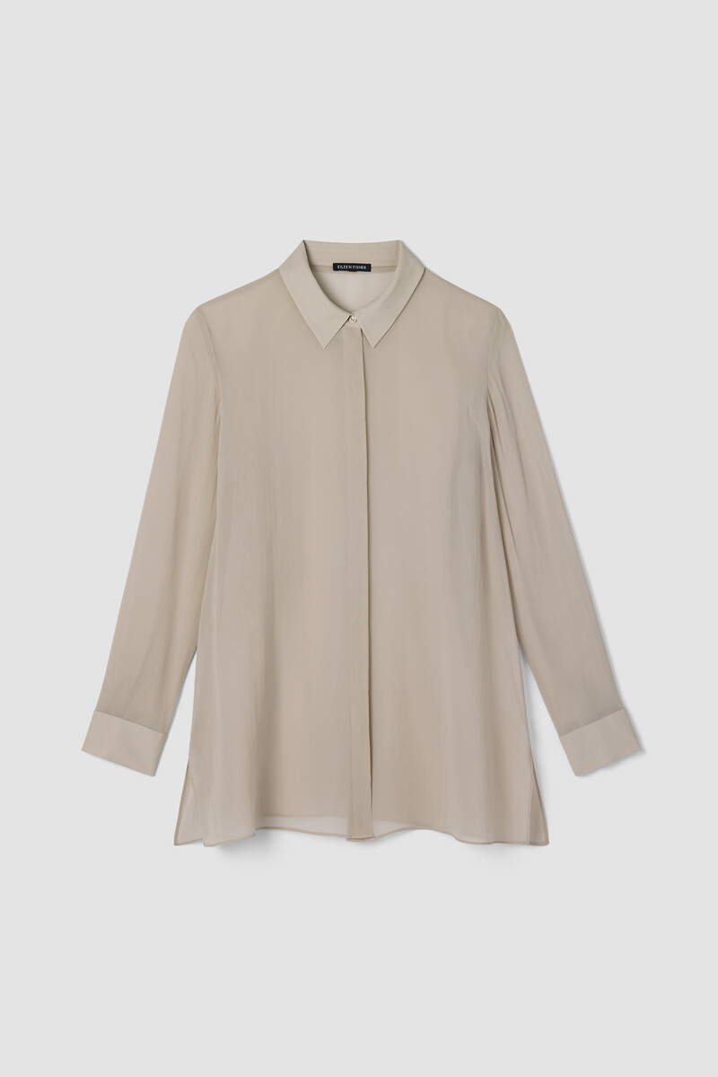 Sheer Silk Georgette Classic Collar Shirt Sheer Silk Georgette Classic Collar Shirt