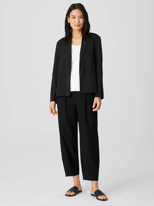 Washable Stretch Crepe Pleated Lantern Pant