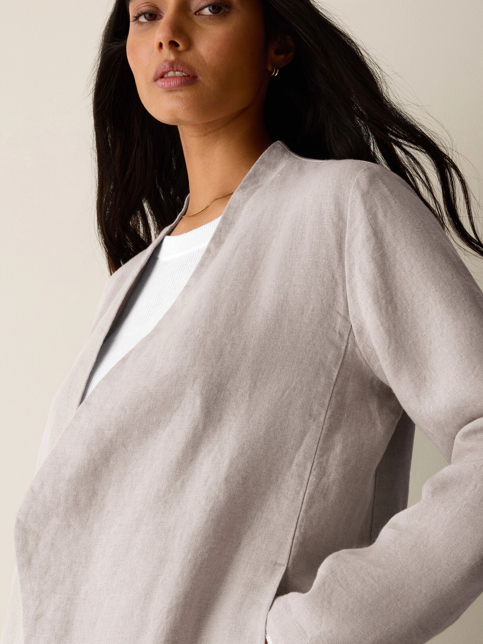 Heavy Organic Linen Angled Jacket