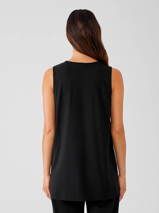 Stretch Jersey Knit V-Neck Tank