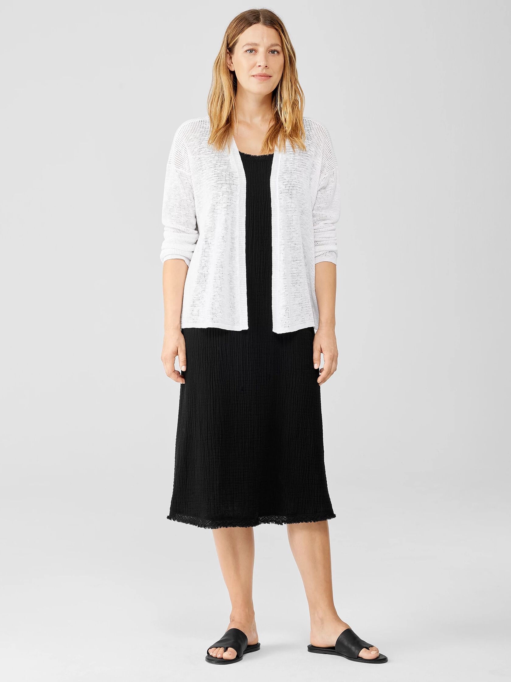 Organic Cotton Linen Slub Cardigan