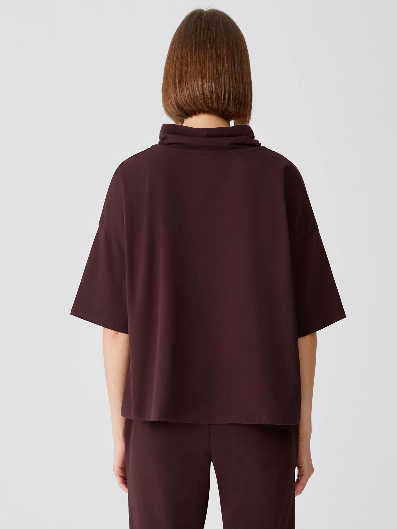 Traceable Organic Cotton Jersey Funnel Neck Box-Top