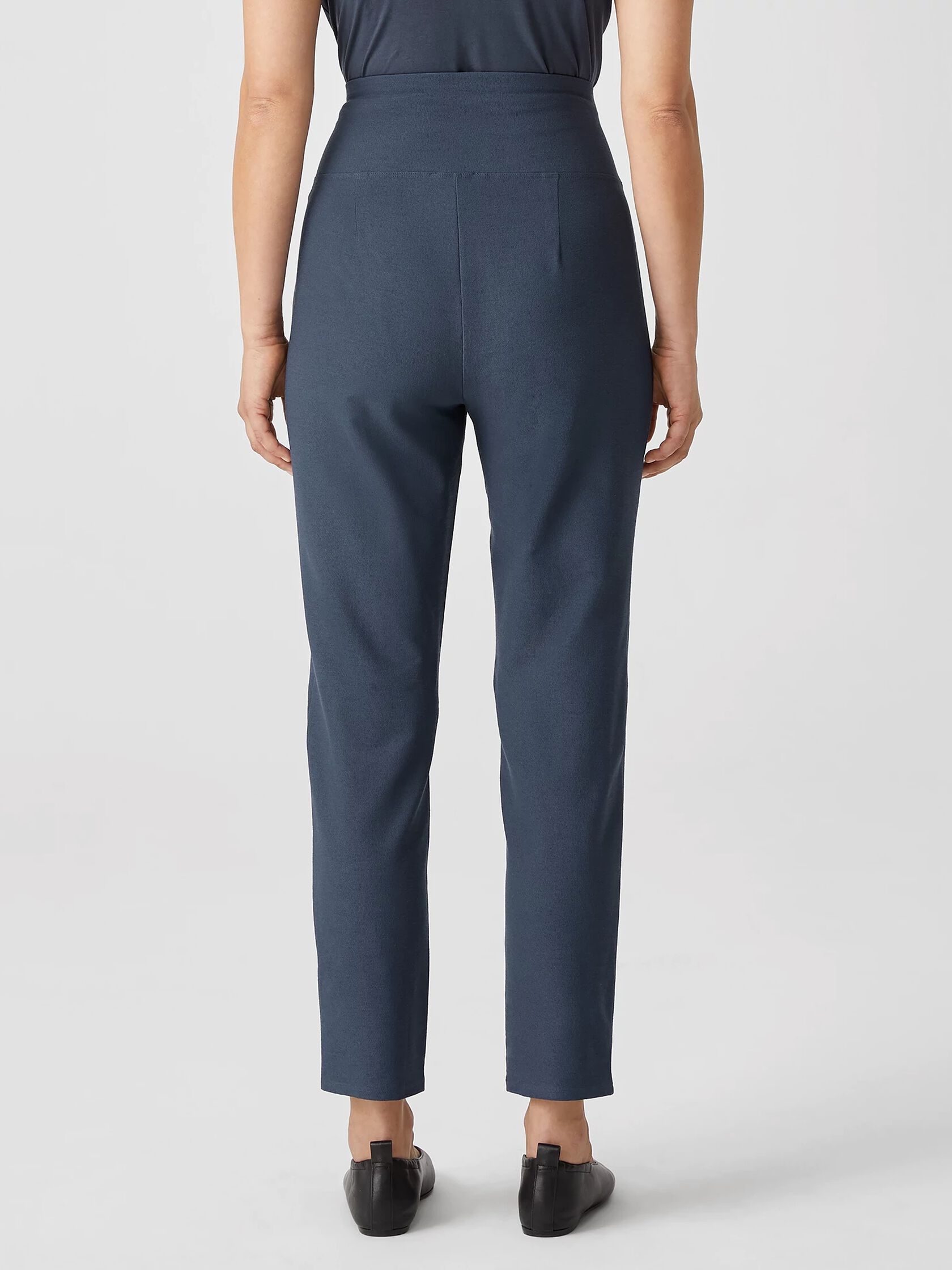 Washable Stretch Crepe High-Waisted Pant