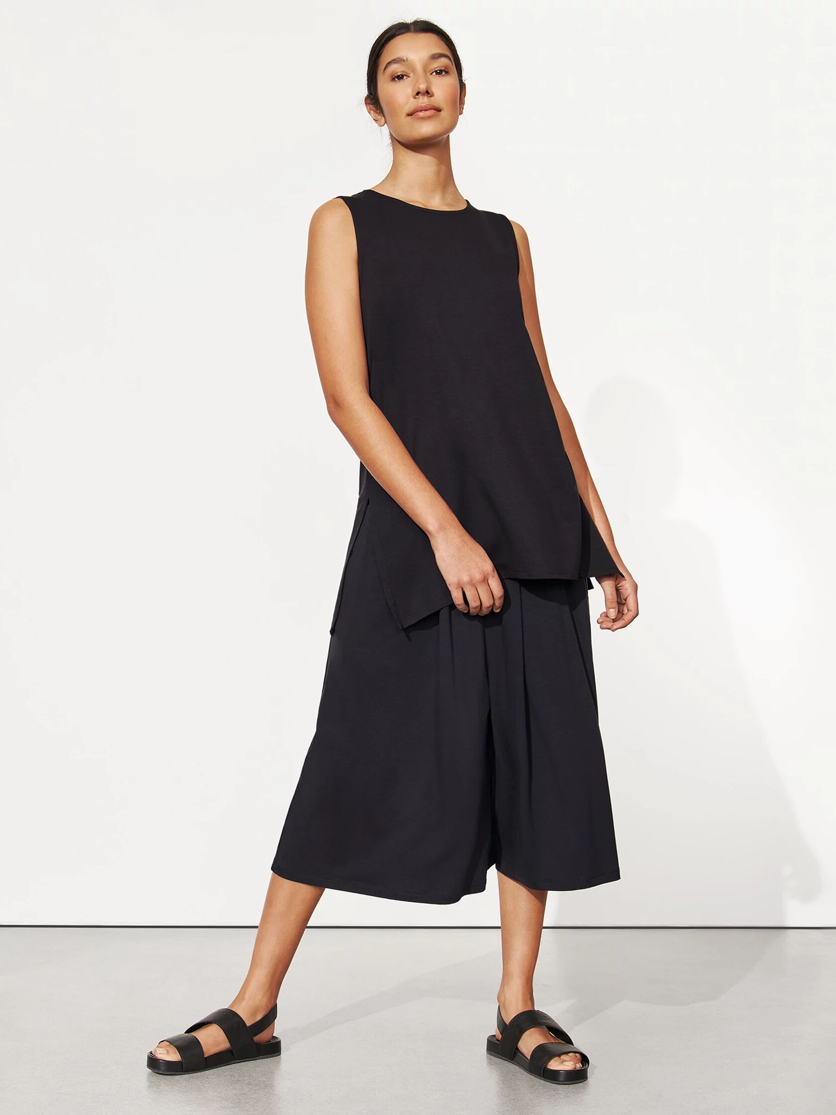 Tencel Jersey Wide-Leg Culotte Pant