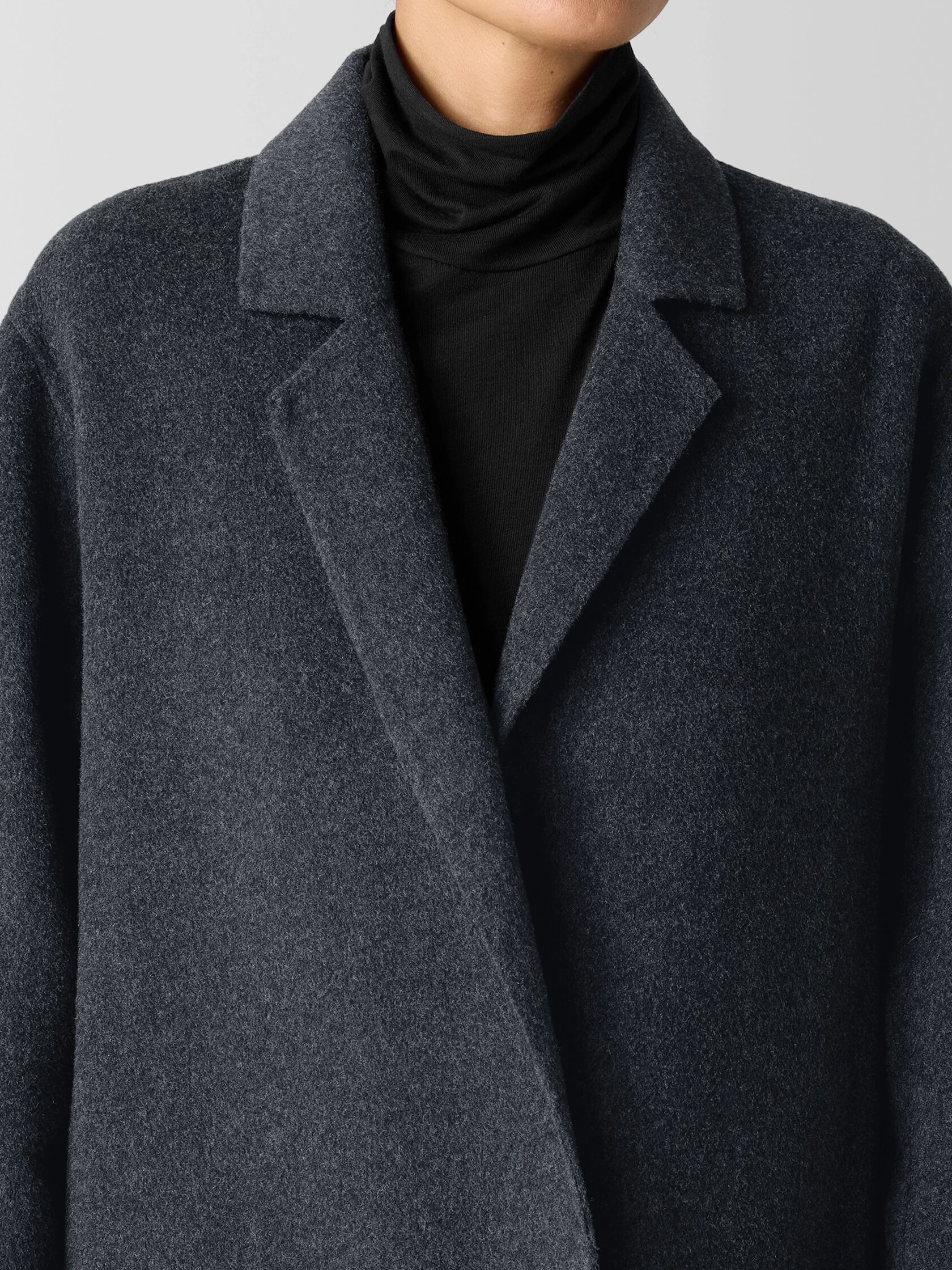 Doubleface Wool Cloud Notch Collar Coat