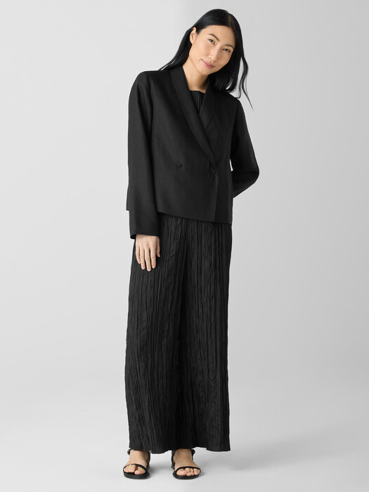 Textured Silk Weave Shawl Collar Jacket