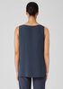 Silk Georgette Crepe Ballet Neck Tank