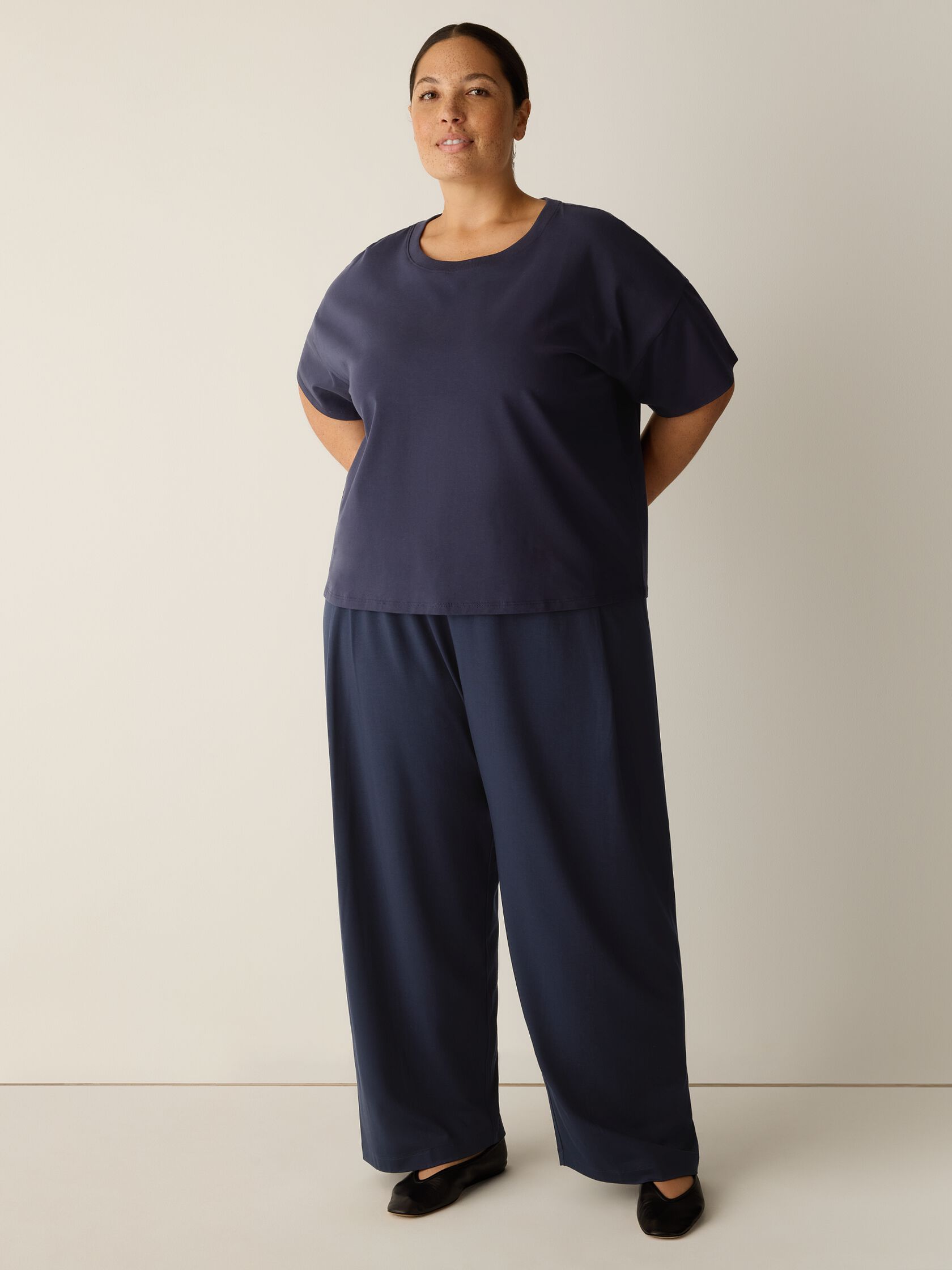 Pima Cotton Stretch Jersey Crew Neck Tee