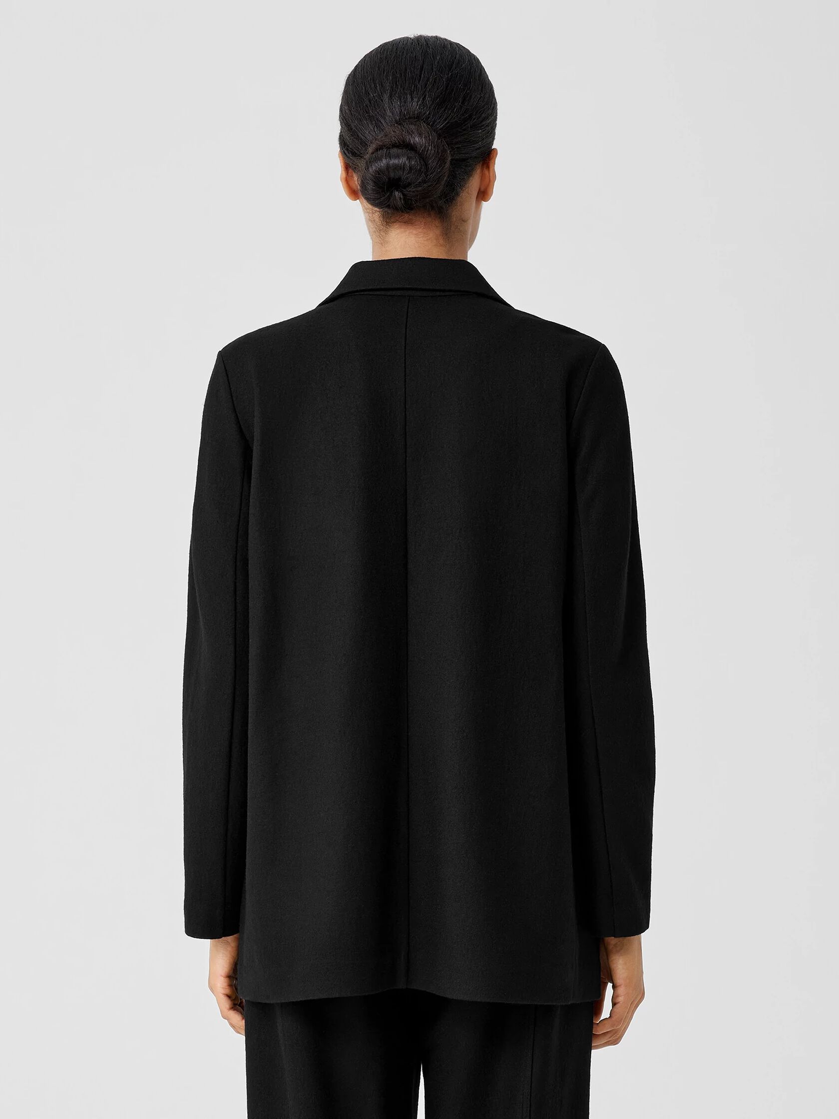 Boiled Wool Jersey Long Blazer