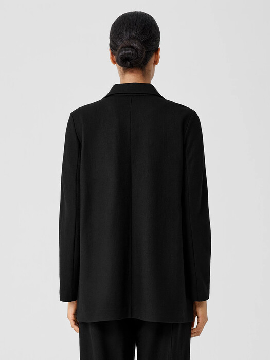 Boiled Wool Jersey Long Blazer