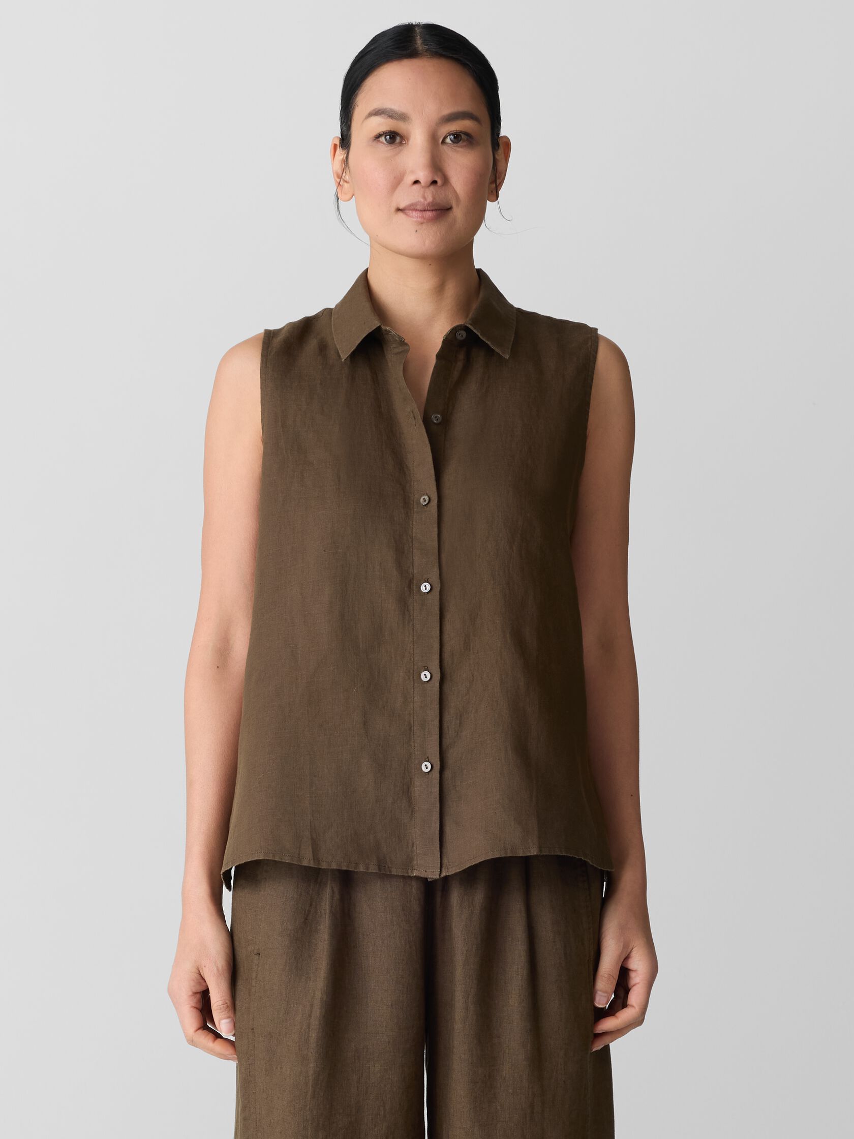 Organic Handkerchief Linen Sleeveless Shirt