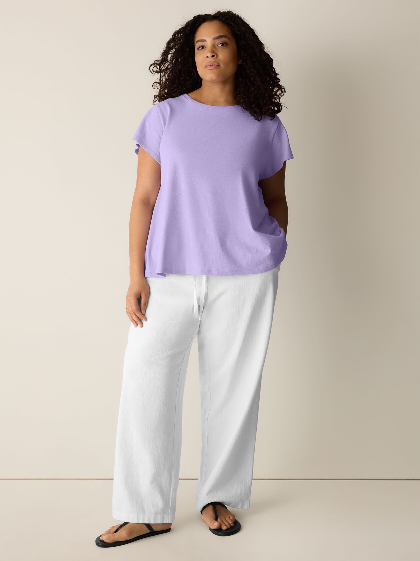 Organic Cotton Slubby Jersey Crew Neck Tee