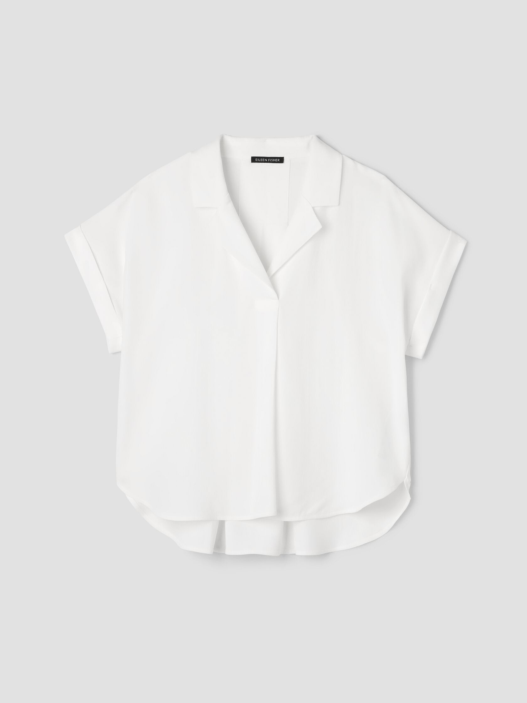 Silk Georgette Crepe Notch Collar Top