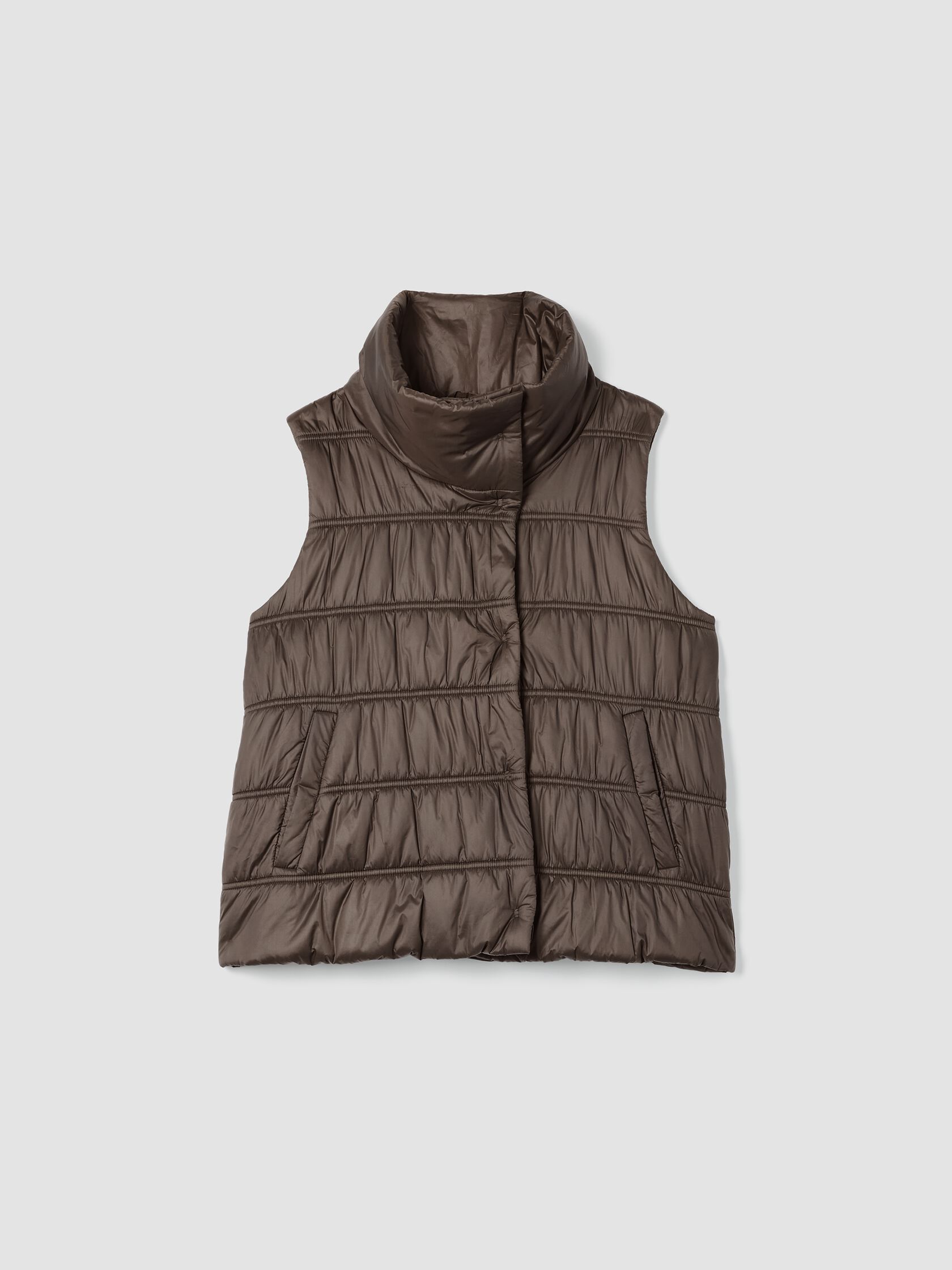 Eggshell Recycled Nylon Stand Collar Vest