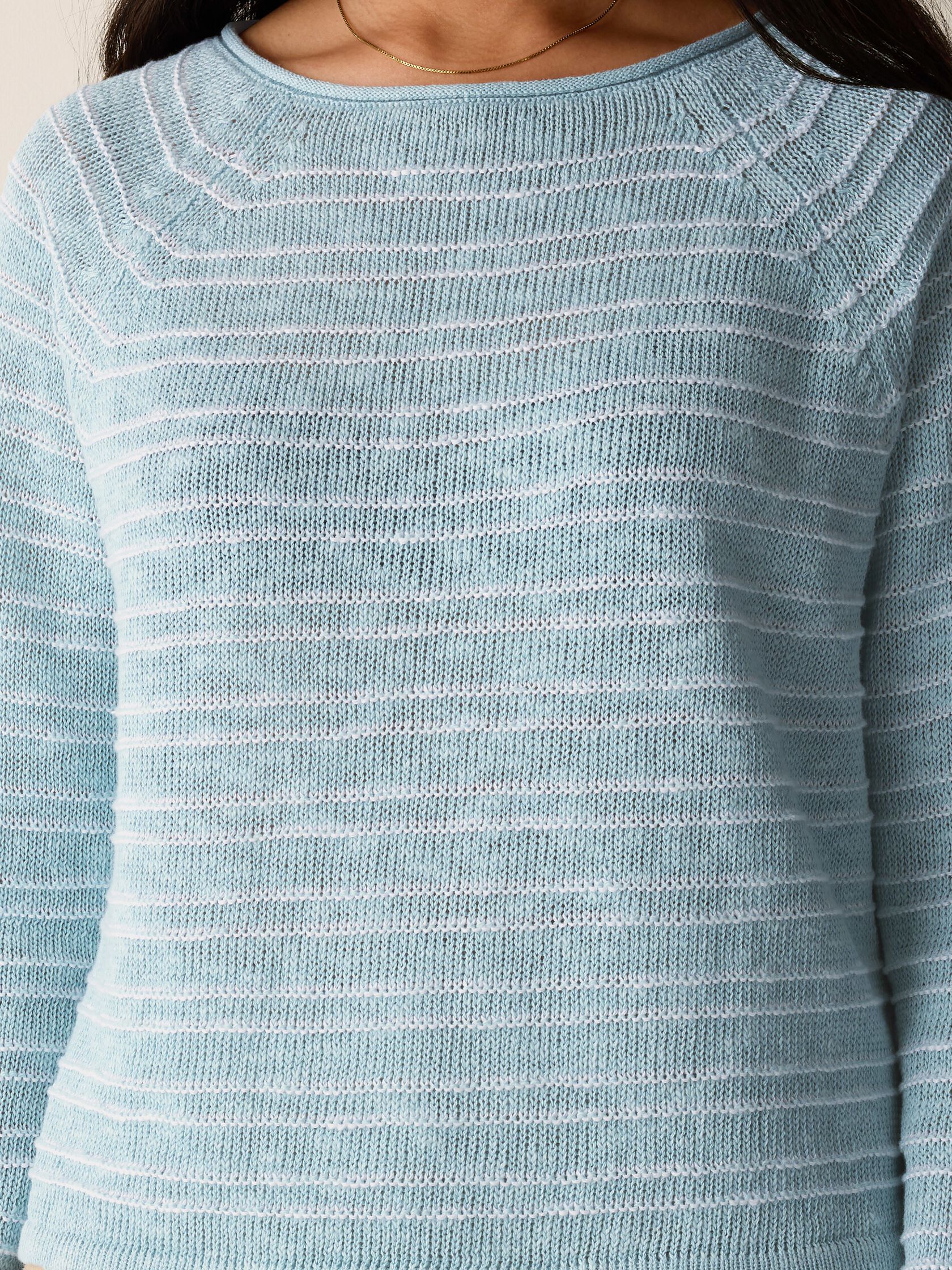Organic Linen Cotton Slub Bateau Neck Top