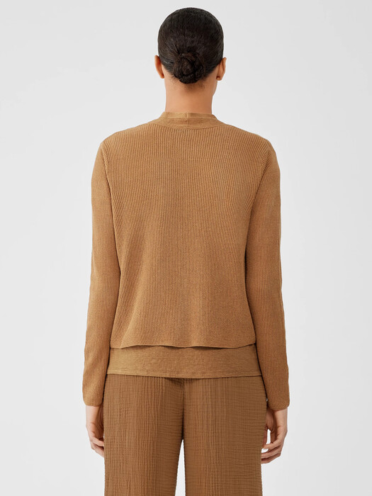 Organic Linen Cotton Tuck Cropped Cardigan