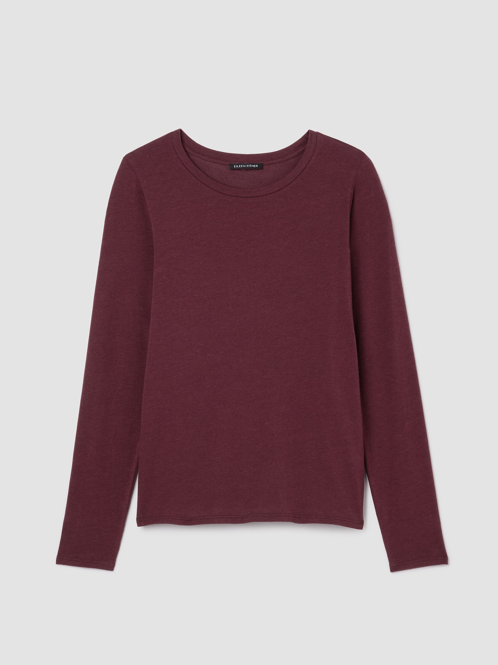 Sheer Cotton Blend Knit Round Neck Tee